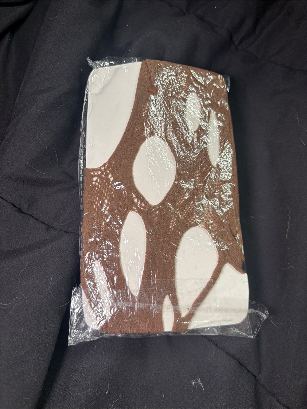 Brown Large Cutout Sheer Tights